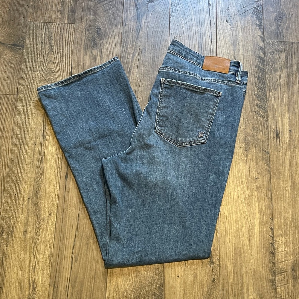 Seven7 Womens High Rise Slim Boot Jeans Ocean Drift Blue Denim Size 16 MY10240DE